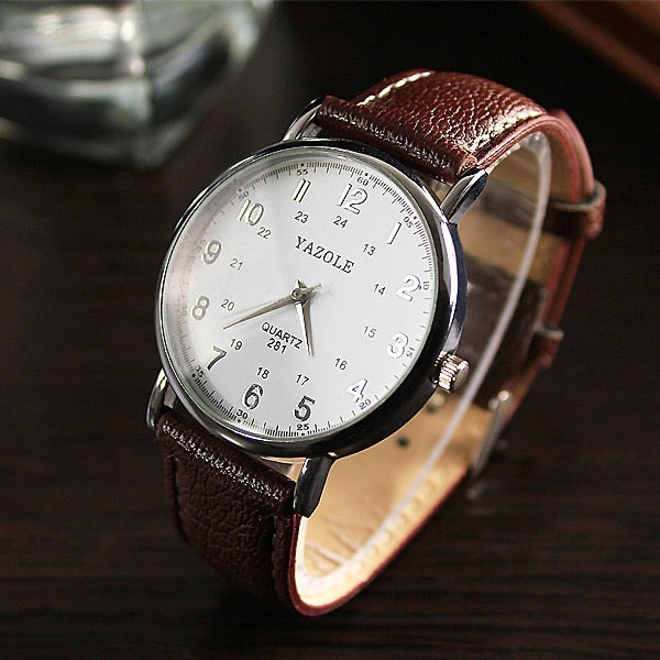 Yazole Watch Vintag Quartz Business Fashion Unique Leisure Leather Watch