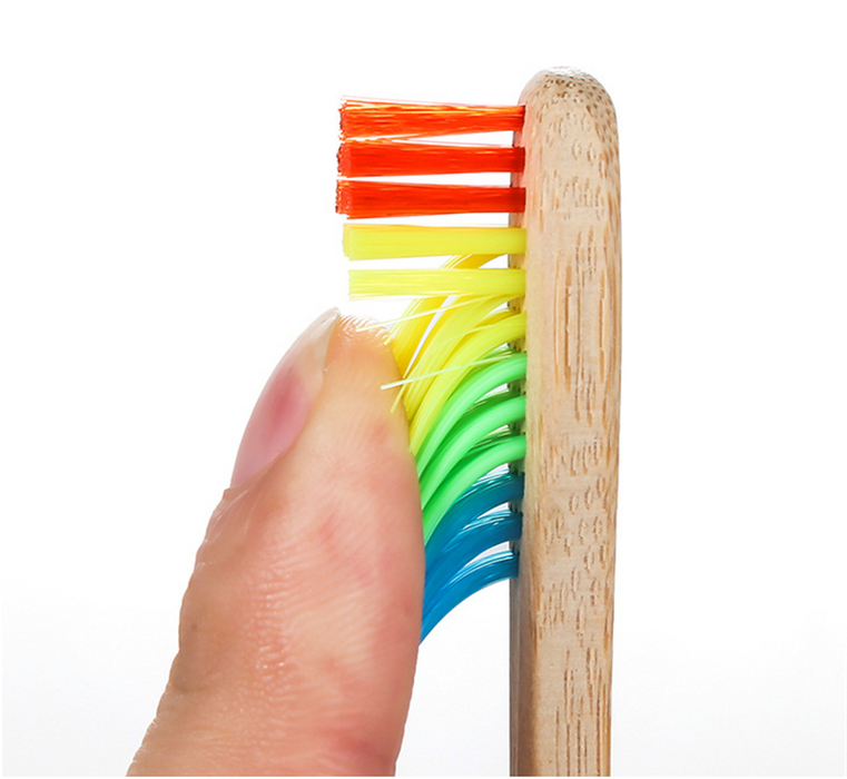 115 Pieces Eco-Friendly Natural Bamboo Rainbow Toothbrushes
