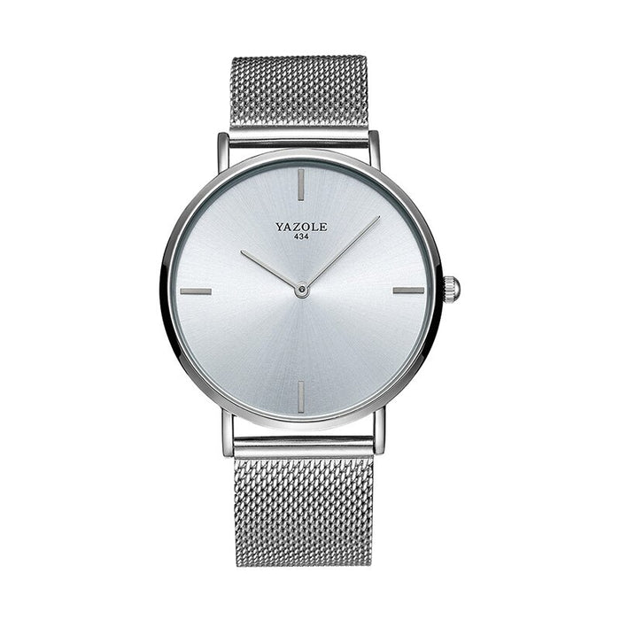 Fashion YAZOLE Watches Men Ultra-miniature Style Stainless Steel Mesh Strap Ultra Thin Dial Wristwatch