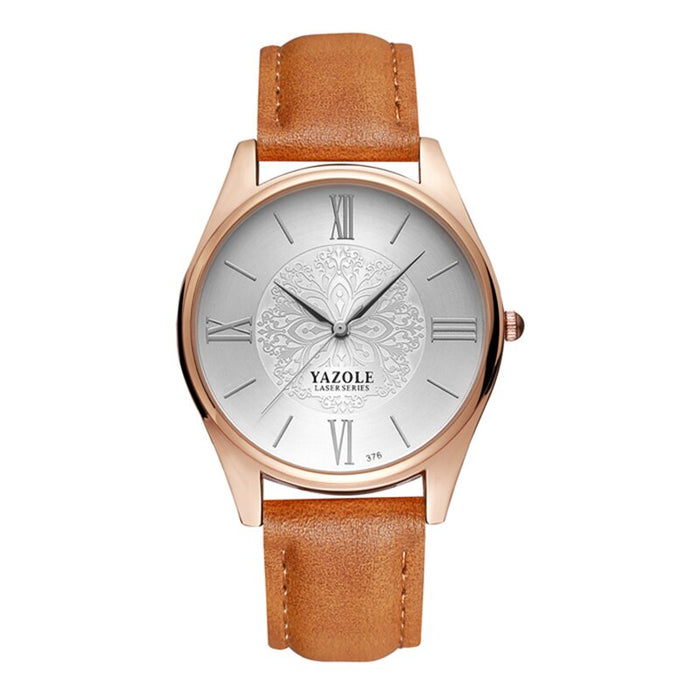 YAZOLE Top Brand Luxury Fashion Business Men's Watch Leather Clock