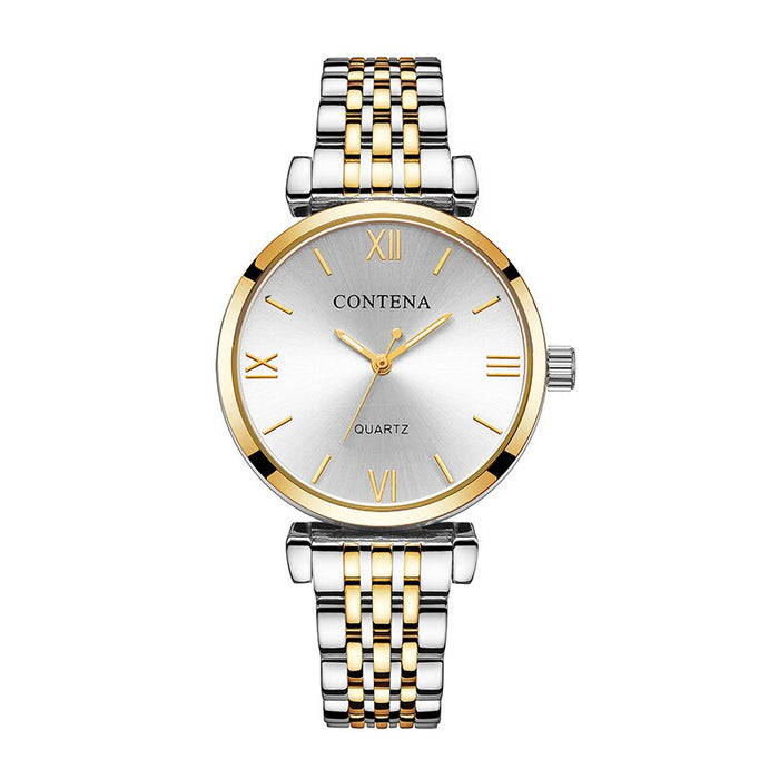 CONTENA Women Fashion Simple Luxury Stainless Steel Ladies Wristwatch