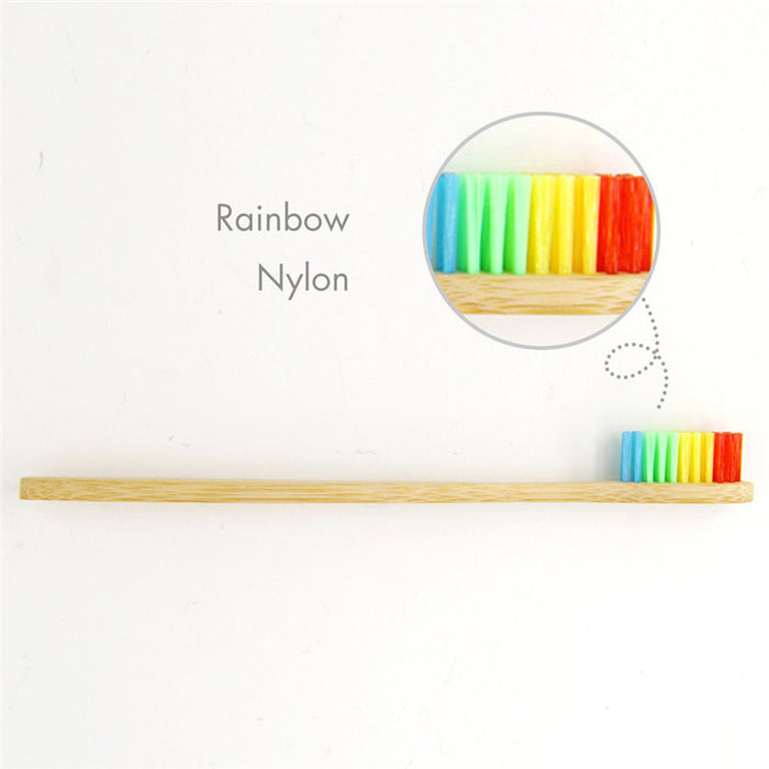 115 Pieces Eco-Friendly Natural Bamboo Rainbow Toothbrushes