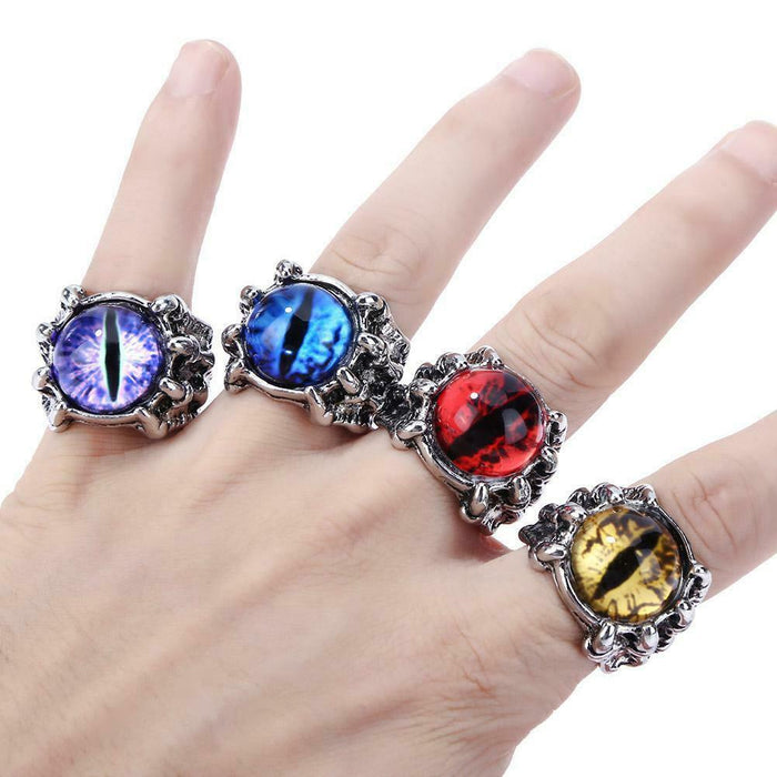 Liquidation 45 Pieces Antique Demon Eye colourful Punk Adjustable Ring