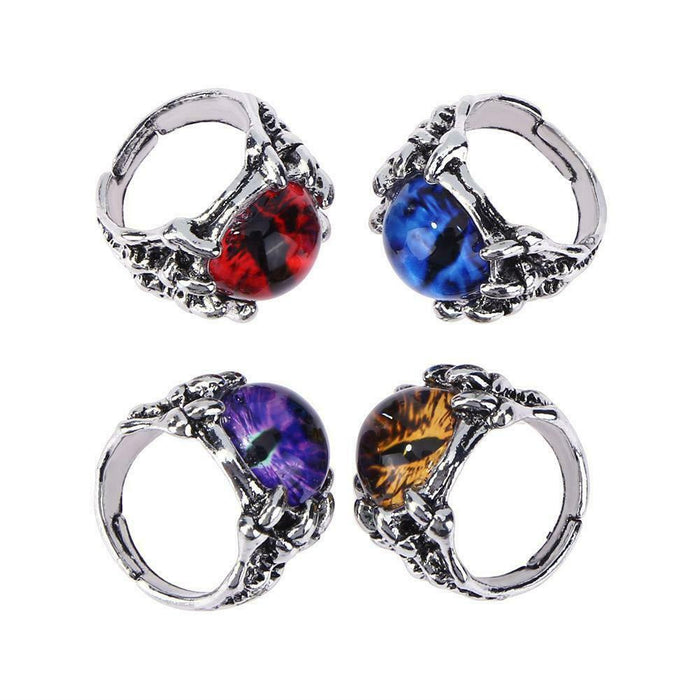 Liquidation 45 Pieces Antique Demon Eye colourful Punk Adjustable Ring