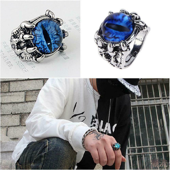 Liquidation 45 Pieces Antique Demon Eye colourful Punk Adjustable Ring