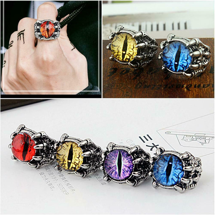 Liquidation 45 Pieces Antique Demon Eye colourful Punk Adjustable Ring