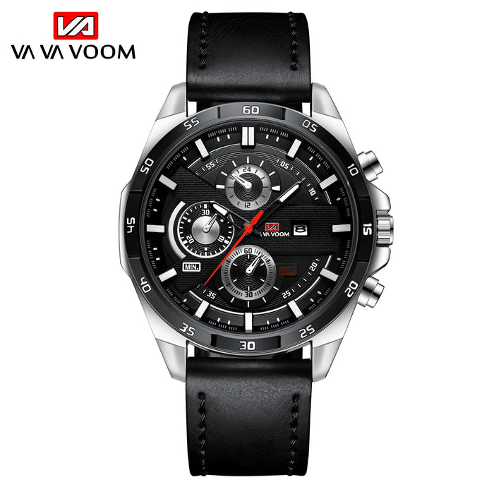 Sport Watches Mens Quartz Wrist Watches Luxury Three Dial Calendar Male Clock