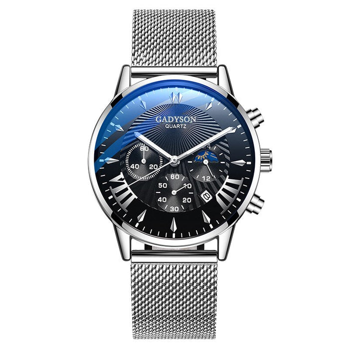 Mens Quartz stainless Steel Wristwatch Business Date Watch Luxury Clock