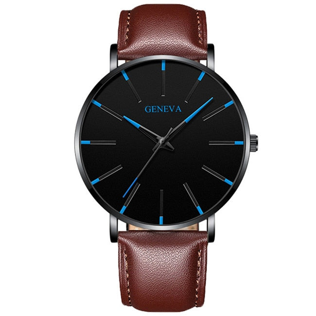 Minimalist Men's Fashion Ultra Thin Watches Simple Business Stainless