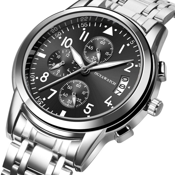 Luxury Quartz Watch Men watch Business Stainless Steel Wristwatch