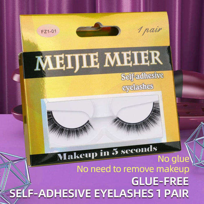 50 Pairs Glue free pure manual self-adhesive false eyelashes
