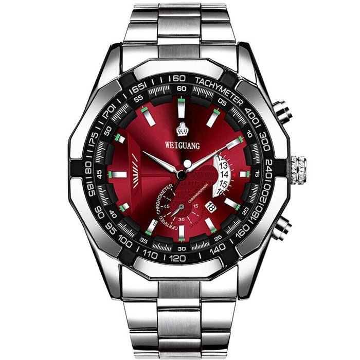 Luxury Men's Watches Stainless Steel Luminous Quartz Calendar Clock