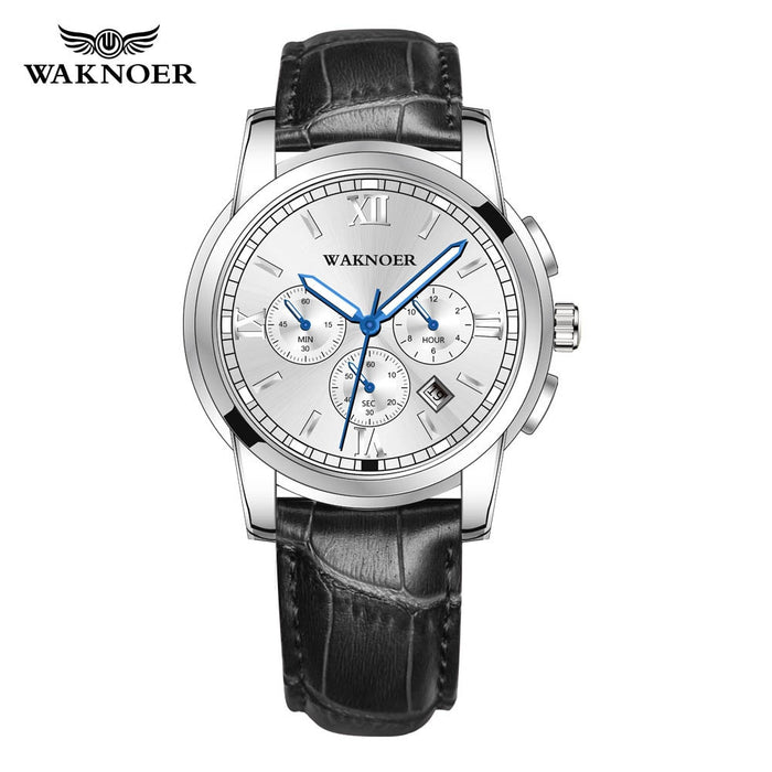 Men's Watches Quartz Leather Strap Elegant Luminous Date Wristwatch