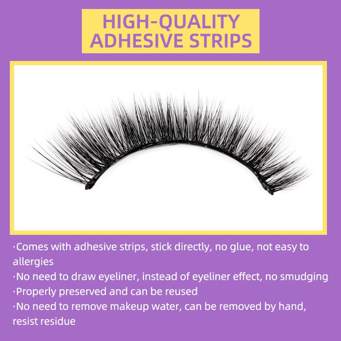 50 Pairs Glue free pure manual self-adhesive false eyelashes