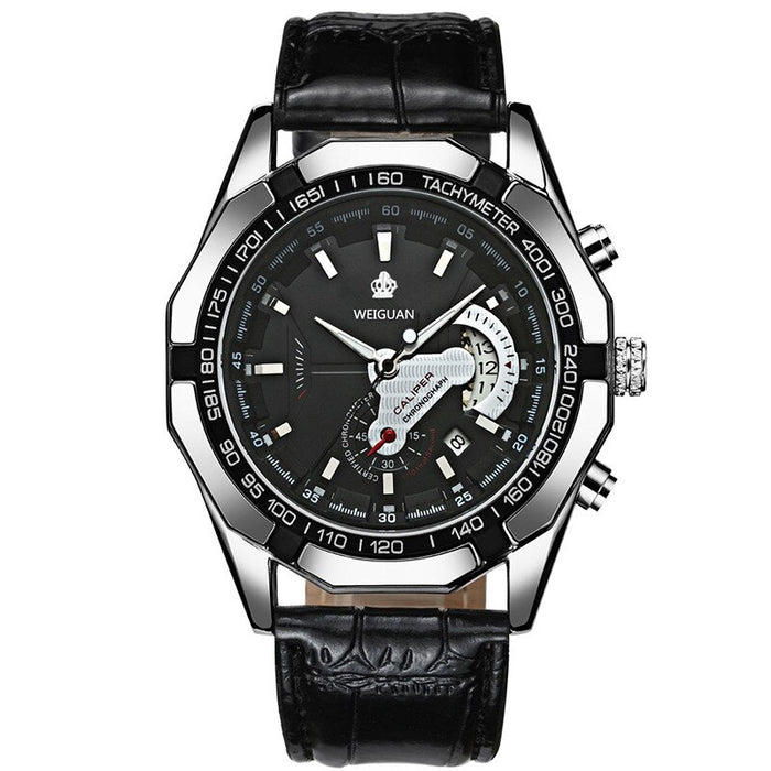 Full Steel Men Luxury Calendar Quartz Wristwatch Stylish Business Luminous Clock