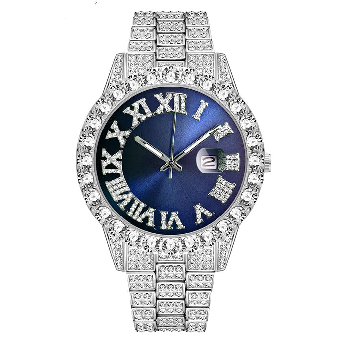 Luxury Brand Full Diamond Mens Quartz Watches