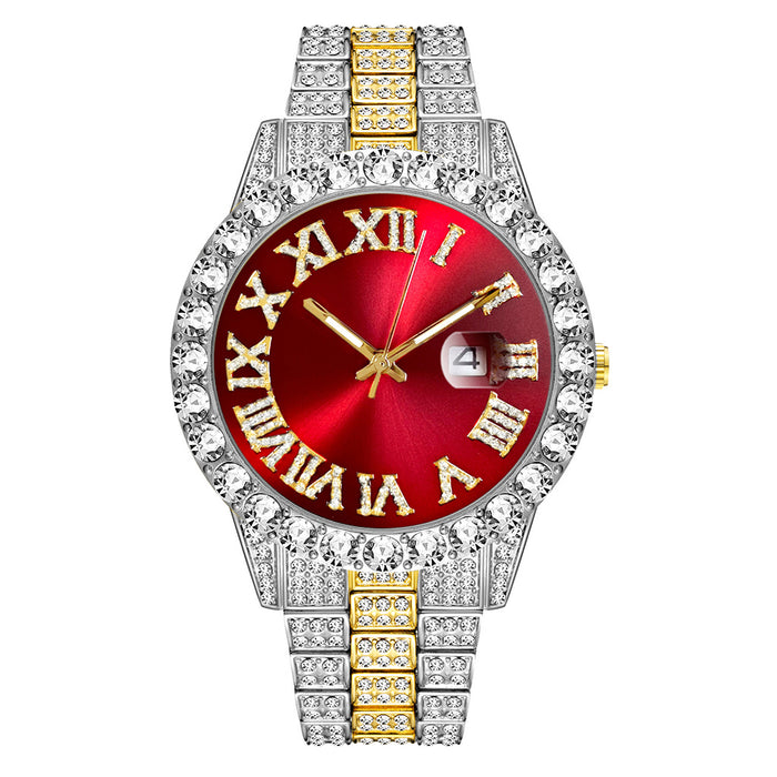 Luxury Brand Full Diamond Mens Quartz Watches