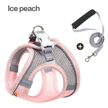 Kimpets Dog Harness Rabbits Vest Cat Chest Rope Reflective Adjustable Collars Outdoor Walking Travel Pet Supplies Accessories