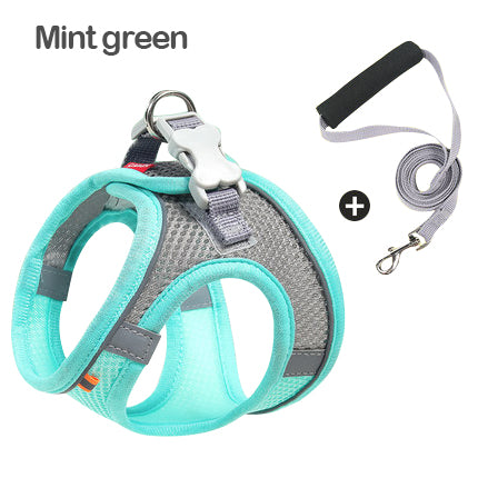 Kimpets Dog Harness Rabbits Vest Cat Chest Rope Reflective Adjustable Collars Outdoor Walking Travel Pet Supplies Accessories