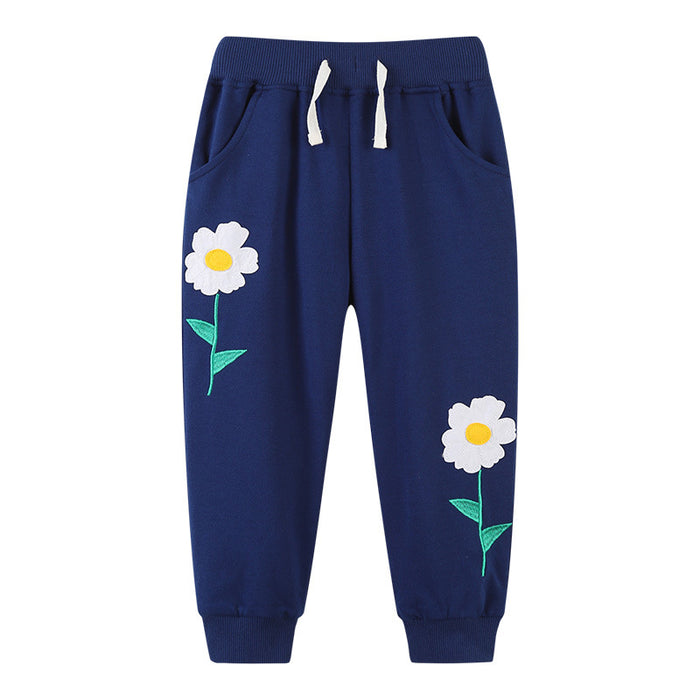 Children's sweatpants embroidered pocket children's pants