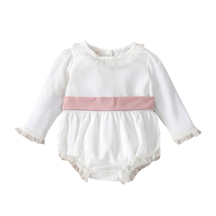 White mesh Collar Chiffon baby triangle
