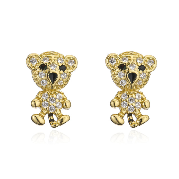 Ins Hot Sale Animal Earrings Gold Color Tiger Earrings