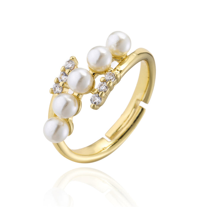 New Fashion Personalized Zircon Gold Color Women's Opening Ring