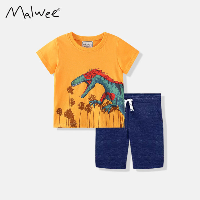 Boys' short sleeved T-shirt and shorts two piece set