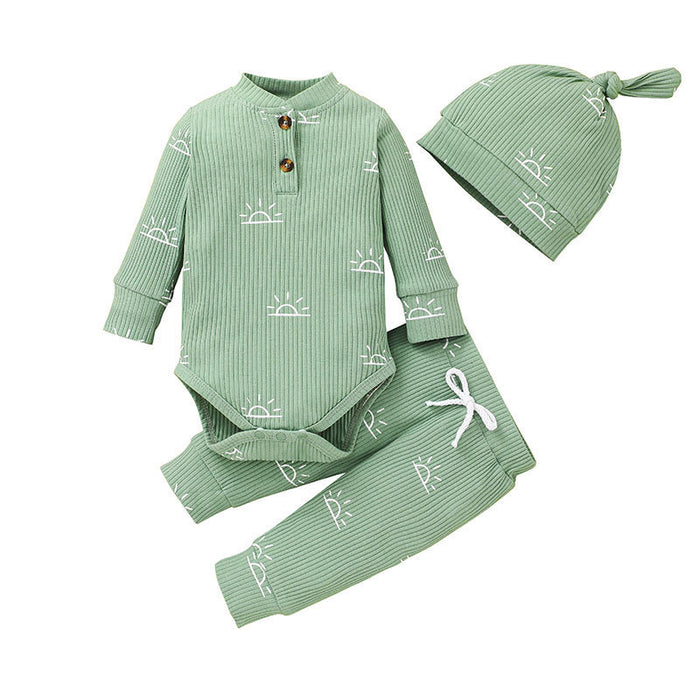 Infant Romper Hats Three Piece Set