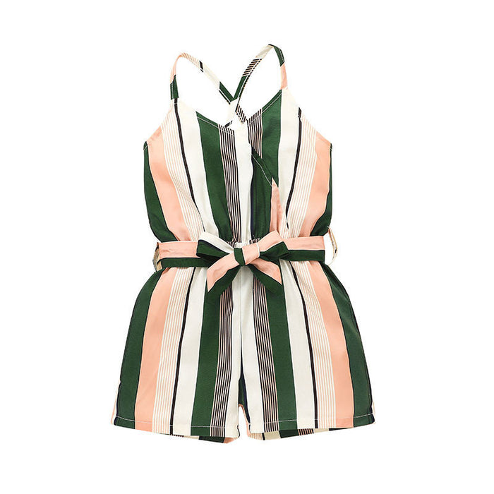 Summer Kids Suspenders Shorts Jumpsuit