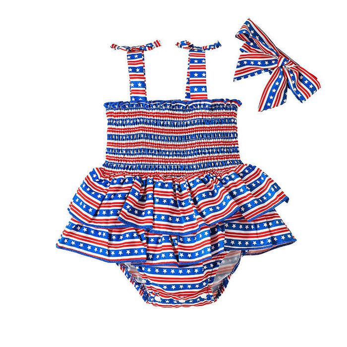 Baby Sling Jumpsuit Set Girls' Independence Day