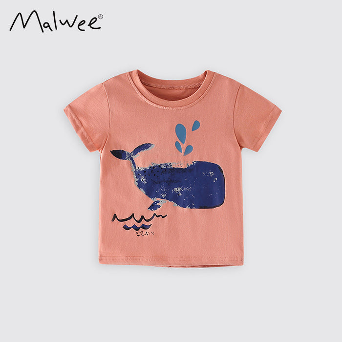 Round neck boys' printed T-shirt