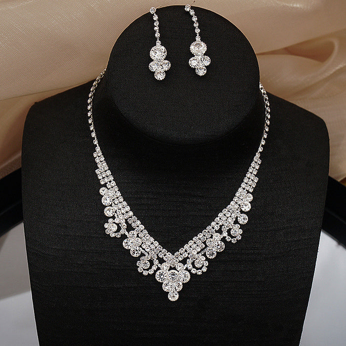 New Fashion Female Jewelry Rhinestone Necklace Earring Set