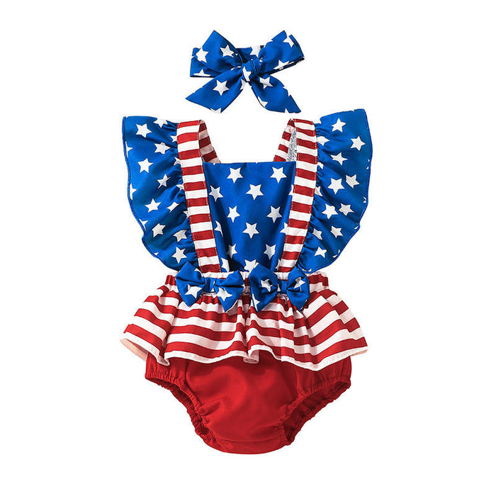 Independence Day Girls' Summer Jumpsuit