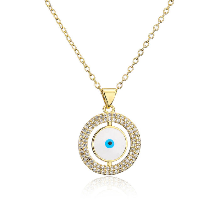 New Zircon Personality Drop Oil Devil's Eye Necklace for Women