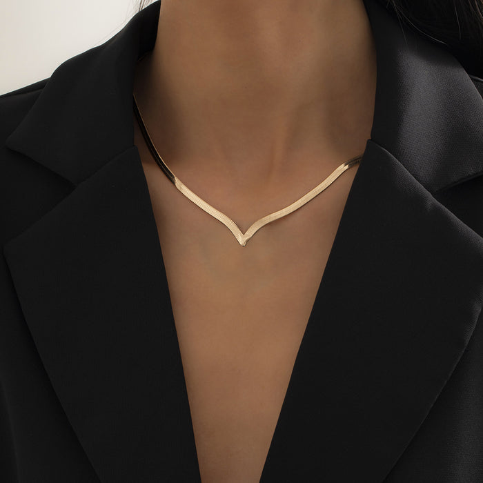 Metal V-shaped Snake Bone Chain Neck Chain