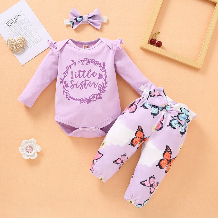 Baby children's Butterfly Sister long sleeved suit
