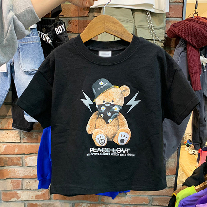 Children's bear short sleeve T-shirt