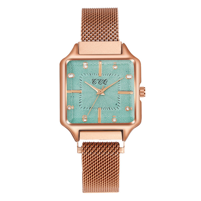 New Stainless Steel Women Wristwatch Quartz Fashion Casual Clock LLZ20787