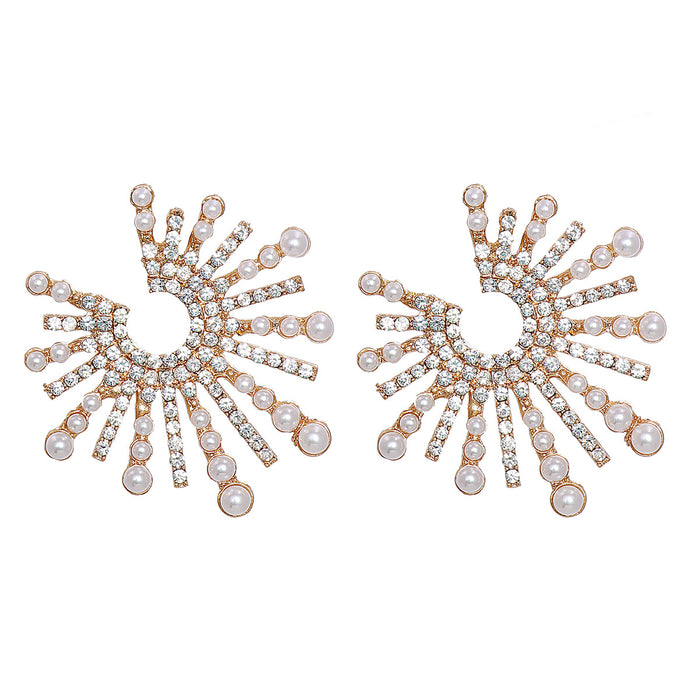 New Female Creative Fashion Sunflower Earrings Accessories Inlaid Rhinestone