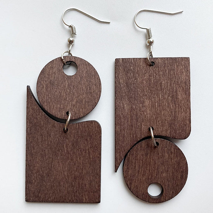 New Wooden Simple Hollow Out Ethnic Style Women's Earrings