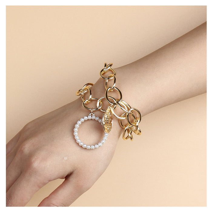 New Exaggerated Hollowed Out Punk Multi-layer Pearl Bracelet Accessories