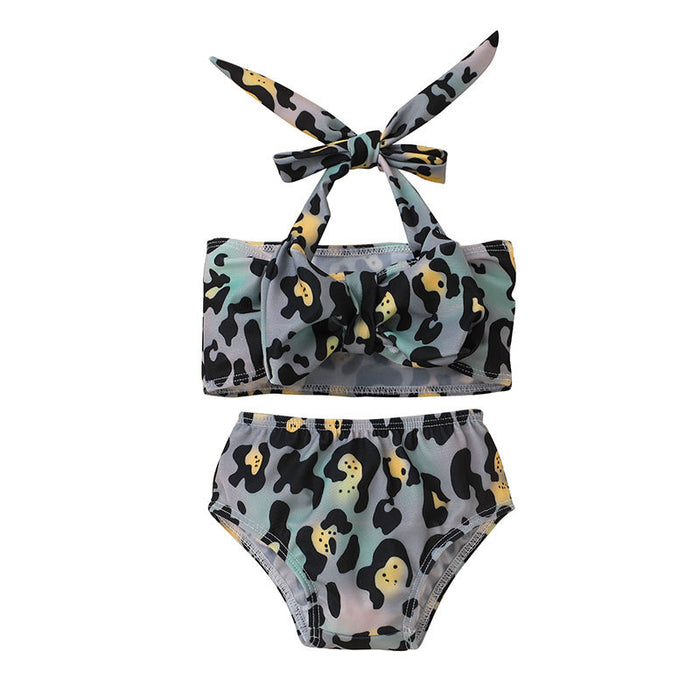 Girls Suspender Swimsuit Two Piece Set Floral Baby Girl Bikini Set