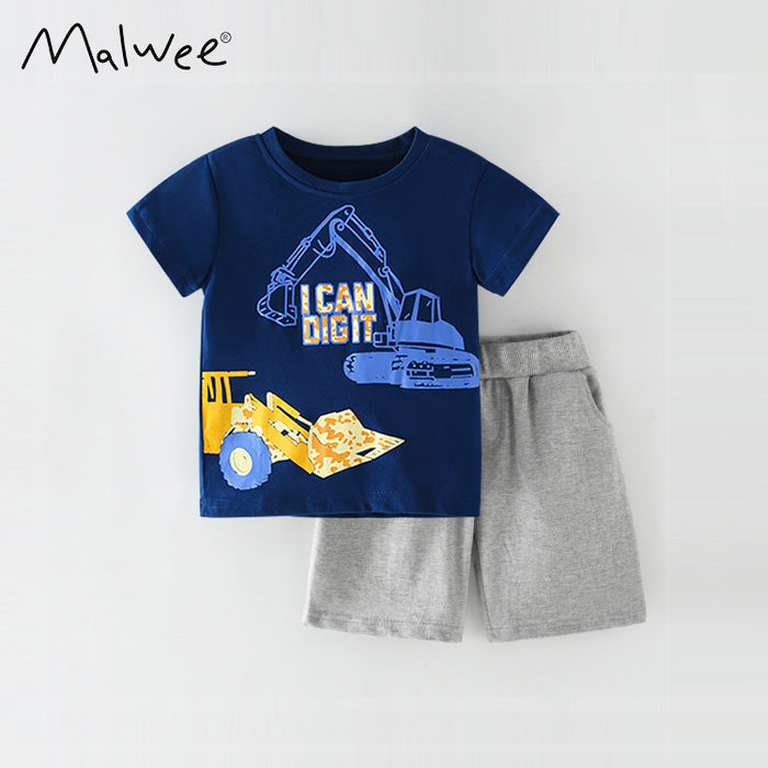 Boys' short sleeved T-shirt and shorts two piece set