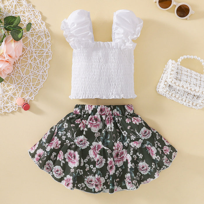 LACE SLING wrinkled blouse floral skirt