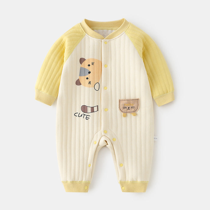 Newborn Vertical Buckle Baby Jumpsuit