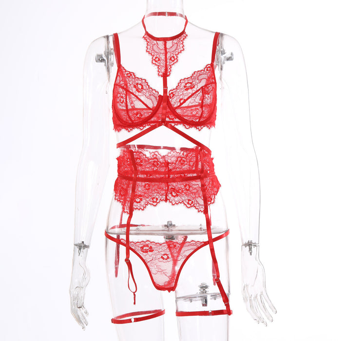 Women's Fashion Lace Underwear Garter Lingerie Set