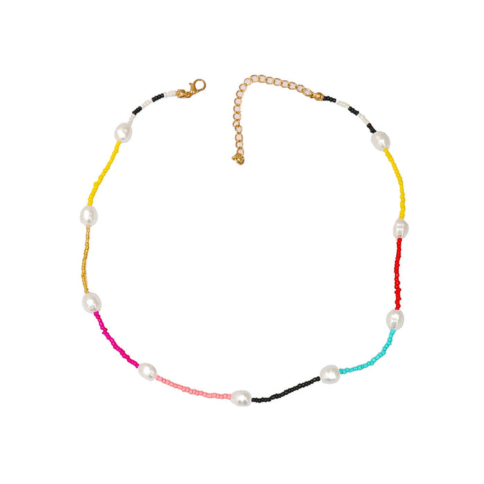 Women's Jewelry Vintage Soft Pottery Hand Woven Beaded Necklace