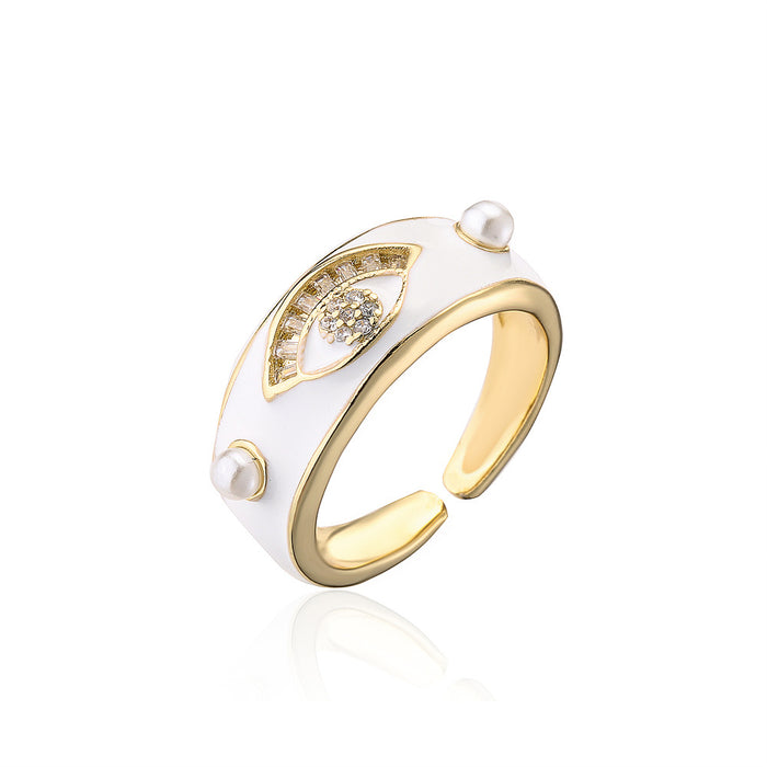 Colored Drip Zircon Statement Open Ring