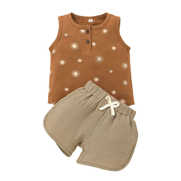 Boys' Summer Casual Kids' Sportswear Vest Set